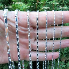 Men's Solid 925 Sterling Silver Italian Heshe Modern Link Chain Necklace Italy
