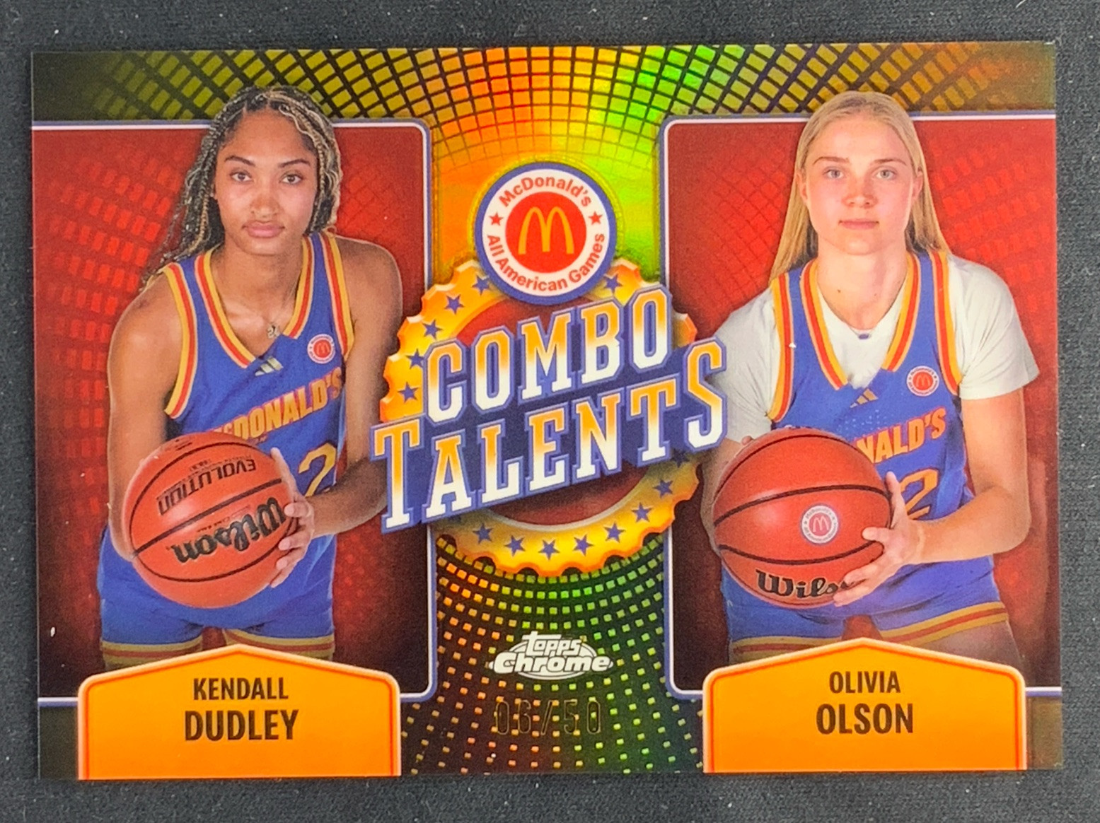 Topps McDonald’s Olivia Olson & Kendall Dudley RC ORO 06/50