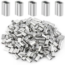 200 Pcs Aluminum Crimping Loop Sleeve 1/16", Cable Ferrule Wire Rope Sleeves ...