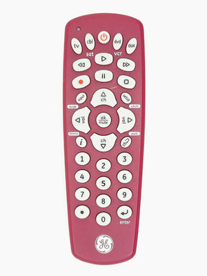 Genuine GE 4 Device Universal Remote Control 7252 Magenta, Tested Working