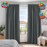 Blickdichte ThermovorhäNge 245X140 Cm Dunkelgrau 2Er Set