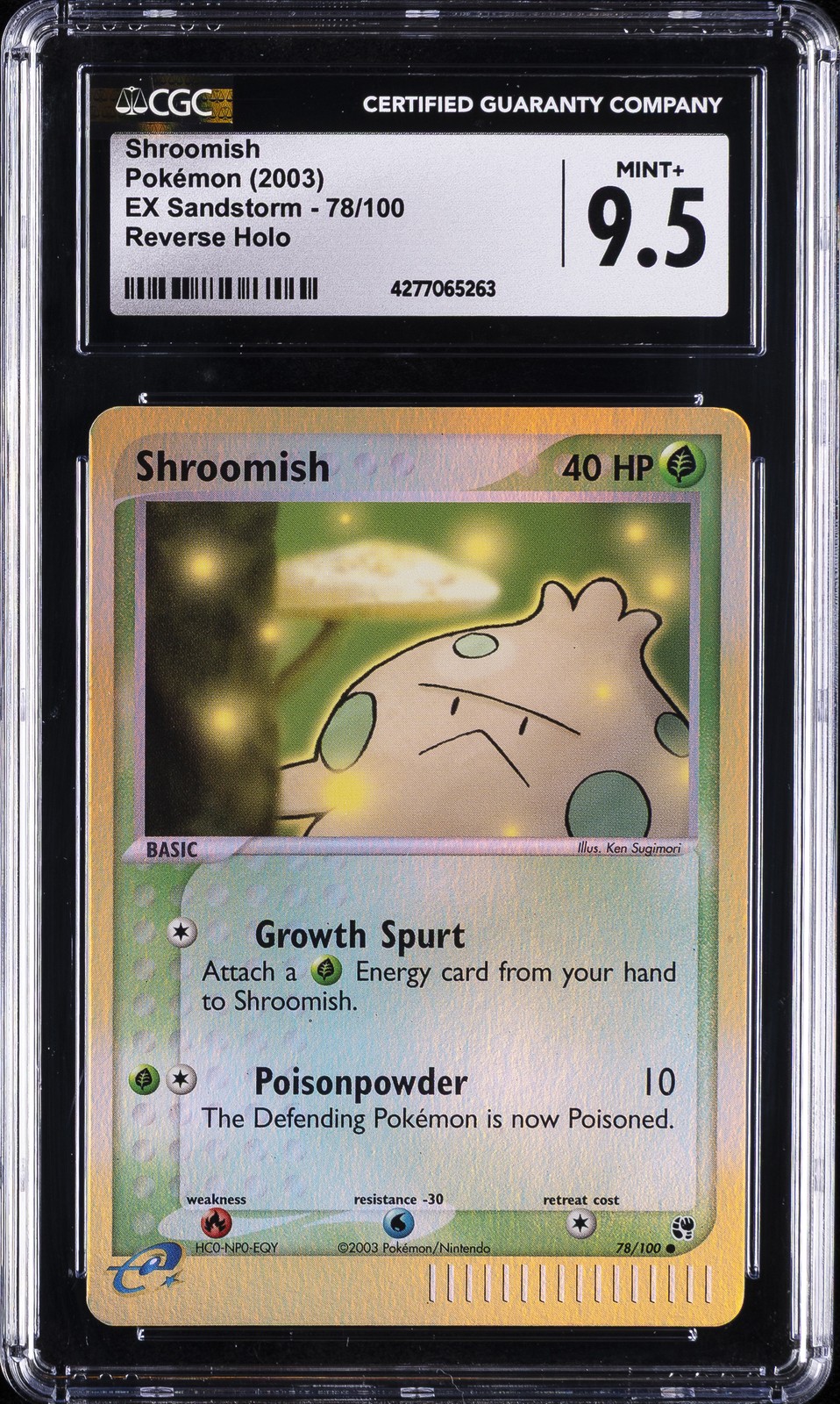 2003 POKEMON EX SANDSTORM REVERSE HOLO #78 SHROOMISH CGC 9.5