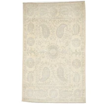 Handspun Wool Chobi Peshawar Rug Distressed Pakistan Oriental Carpet 4X6