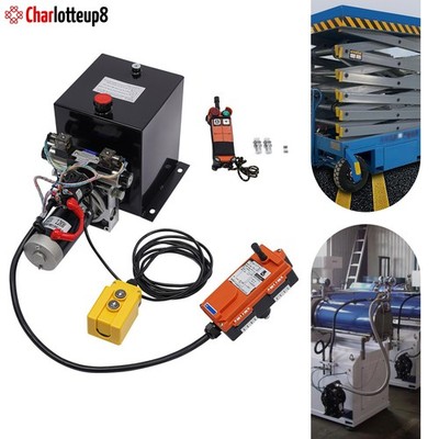 8 Quart Double Acting Hydraulic Pump 12V DC Dump Trailer Power Unit Wireless R/C