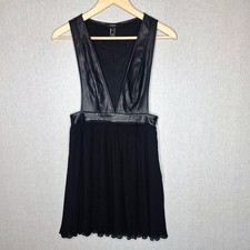 Forever 21 Faux Leather Pleated Overall Dress Size S Preppy Academia Grunge