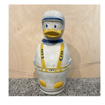 Disney Donald Duck Metal Coin Bank Puppets Wheat Puffs Cereal Promotional