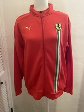 PUMA Ferrari Red Scuderia Track Jacket Boys XL Mens M Womens L