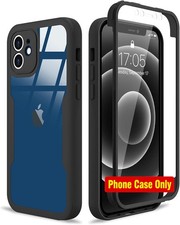 For iPhone 12 Case with Full Body Clear Design, Built-in Screen Protector, Shock