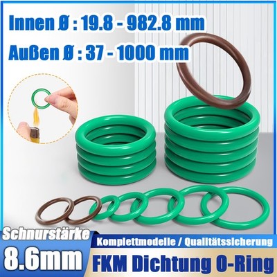 O-Ring 19,8-982,8mm Schnurstärke 8,6 mm DIN-3771 FKM 80 Dichtring Oring Nullring
