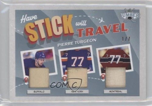 2021-22 Leaf Lumber Have Stick Will Travel Platinum /7 Pierre Turgeon #HS-18 HOF
