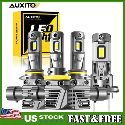AUXITO H7 H11 9005 9006 LED Globes Headlight Hi/Low Beam 200W 6500K Lamp Bulbs