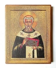 Christian Icon of the Saint Augustine of Hippo, Handmade, Wooden Board 18.5x15cm