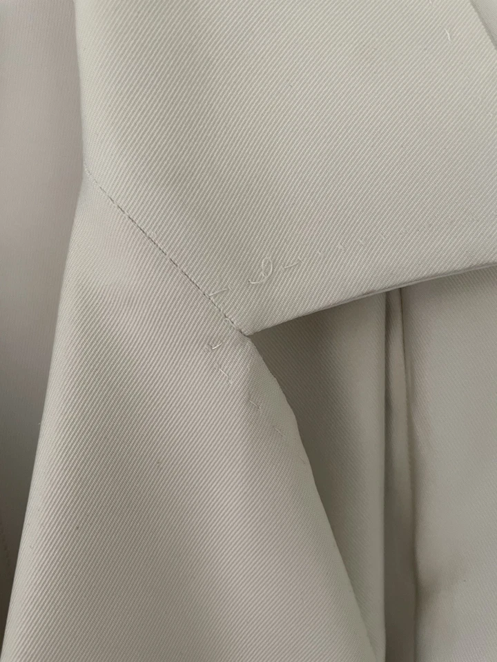 Chaqueta Blazer Abrigo Max Mara Marfil Crema Cuello Volantes Talla 8 Neutro Foto 2 de 4