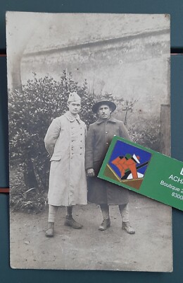 CPA FOTOKARTE datiert 1917 US-Soldat Doughboy USA Hut mit französischem Haar