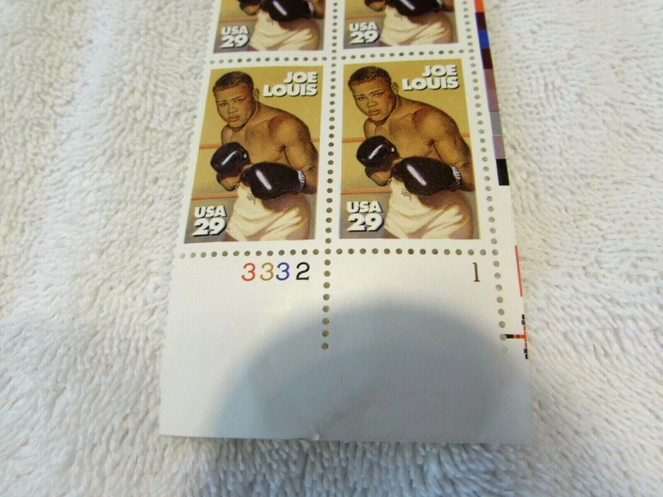 Joe Louis Boxer Heavyweight #2766 Plate Block Of 4 x 29 Cent Postage Stamps - Image 3 of 4