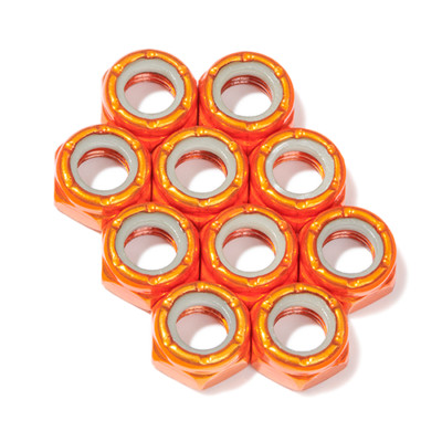Custom Axle Nuts Hardware (10) Roller Skate / Quad Skate / Derby Skate - ORANGE