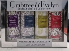 Crabtree & Evelyn Signature Bubble Bath Set 4 x 250ml Lavender Nantucket Verbena