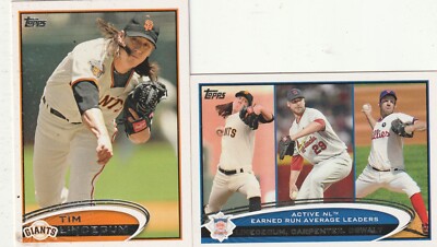 Tim Lincecum 2012 Topps 349, Leaders /w Carpenter, Oswalt 92 San Francisco Giant