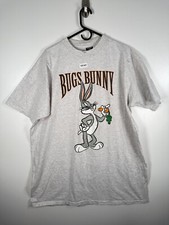 Vtg Warner Bros Studio Store Unisex Bugs Bunny Graphic T Shirt Gray Sz One Size