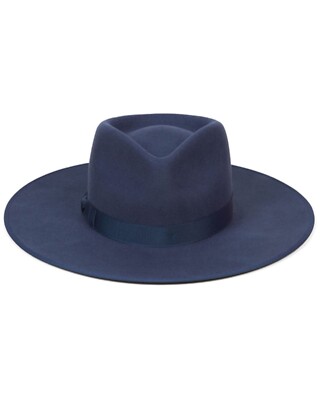 LACK OF COLOR Rancher 100% Wool Fedora Hat Navy Size Small  display picture 1