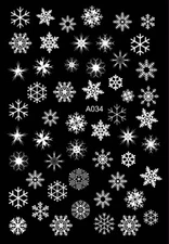 White Christmas Snow Nail Sticker Santa Snowflake Reindeer Stars Heart Holly