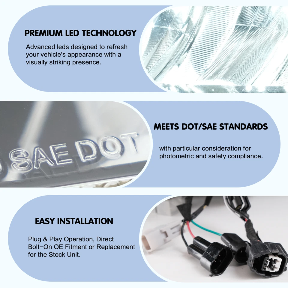 Faros LED completos para camioneta Toyota Tacoma 2016-2023 DRL luces reflectoras transparentes Foto 4 de 4