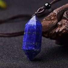 Natural Lapis Lazuli Stone Pendant Blue Gemstone Crystal Healing Necklace Amulet