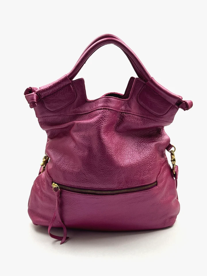 FOLEY + CORINNA $198 Bolso Cartera Plegable Mid City Cuero Genuino Rosa Metálico Foto 3 de 4