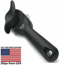KUHN RIKON Auto Safety Smooth Touch Can Opener, Lidlifter No Sharp Edges - Black