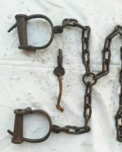 Vintage Handcuffs Antique Metal Iron Hand & Leg Handcuffs Style Shackles - Bild 3 von 5
