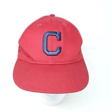 Cleveland Indians MLB OC Sports Hat Cap Men Solid Red Big C Logo Team Adjustable