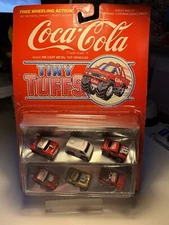 Coca Cola Coke Tiny Tuffs Cars - 6 Cars - Vintage 1979 Micro Cars On Card