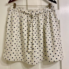 Land's End Skirt Polka Dot Gathered A Line Belt Side Zip Canvas 1963 Line Sz 12