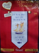 § kit broderie points comptés MARIE COEUR MARGOT BANNIERE : on ne va jamais ...