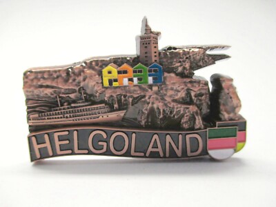 Helgoland Insel Nordsee Magnet Metall Souvenir Germany Deutschland (redbro)