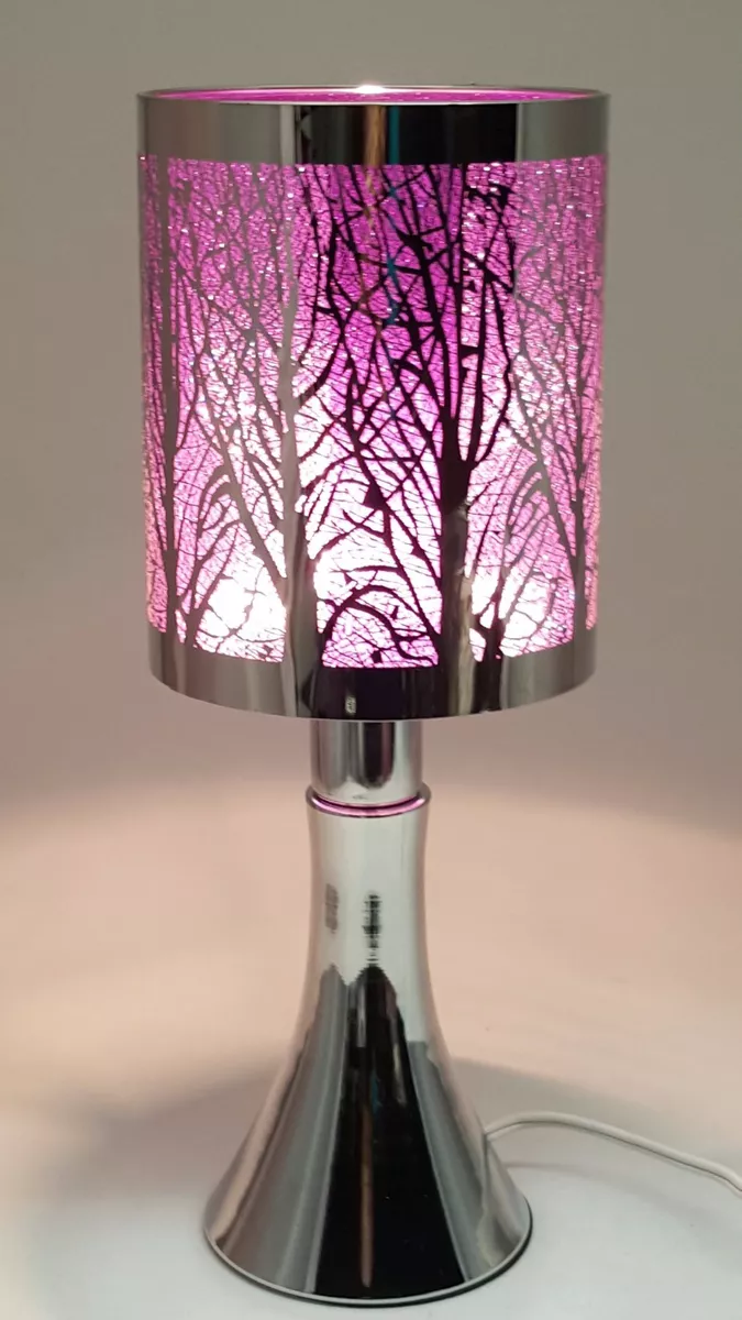 Fragrance Stainless Steel Table Touch Lamp Tree Purple Silver color
