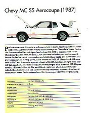 1987 Chevy Monte Carlo SS Aerocoupe Article - Must See !!
