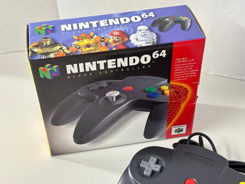 Official Black Controller w/Original BOX! (Nintendo 64 N64) Authentic Tested - Picture 3 of 15