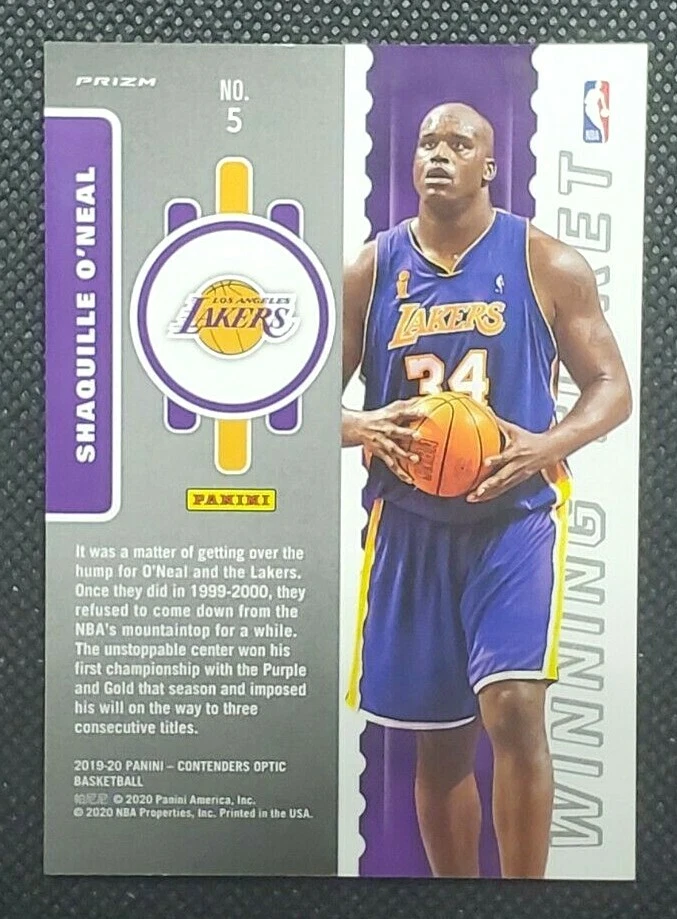 2019-20 PANINI CONTENDERS OPTIC WINNING TICKET SHAQUILLE O'NEAL CRACKED ICE RED - Image 2 of 2