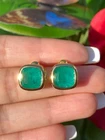 Star Of Hollywood, Angelina Jolie Inspired Emerald Stud Earrings Gold Vermeil S