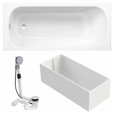 Bette Form Stahl-Badewanne 170x75 cm mit Träger mit Ab- u. Überlaufgarnitur
