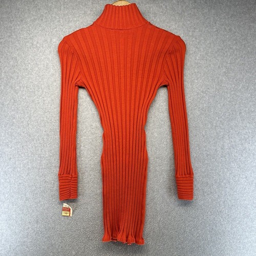 Wayne Rogers Vintage Dress Blouse Size Small Orange with Stretch New With Tags - Picture 9 of 10