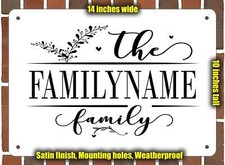 CUSTOM Family Name Decorative Metal Door or Wall Plaque Style 2 