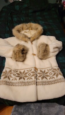 Alpine Studio Women's Faux Fur Jacket Coat size s fur like sleeves