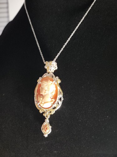 Gems En Vogue Sterling Silver Cameo Necklace