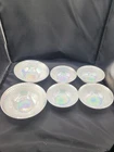 Set of 6  White Federal Moonglow Iridescent Bowls Milk Glass