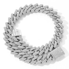 Cadenas de Plata Chapada en Oro 14K Para Hombre Cadena Cubana Joyer a Fina