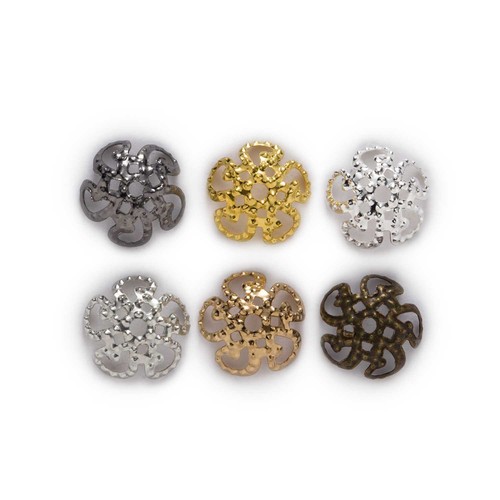 100 Hollow Flower Petal Beads Cups End Spacer Charms Bead Caps Jewelry