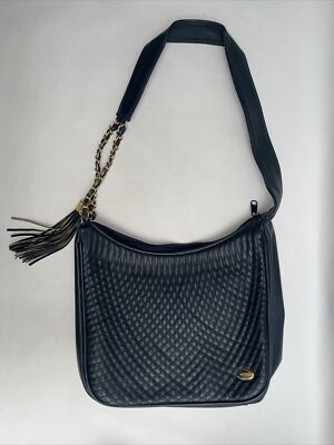 Koschi-Over the Shoulder Quilted Purse Chain Strap Navy Blue