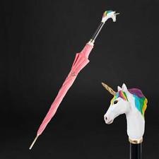 Unique Exclusive Design Pretty Unicorn Handle Pink Umbrella for Women